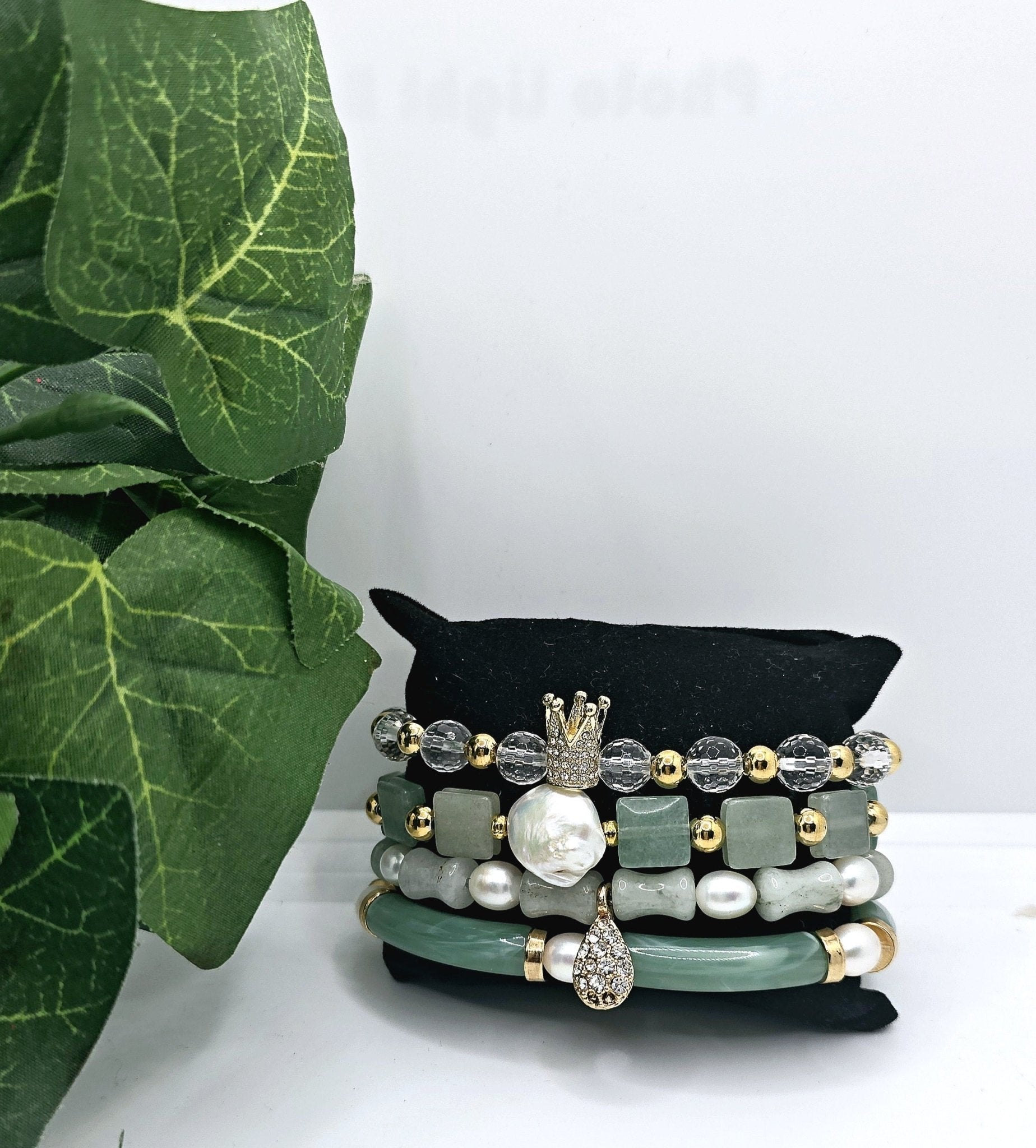 Aventurine and Jade Bracelet Set