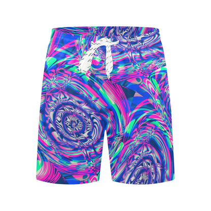 Vaporwave Fractal Melt Swim Shorts