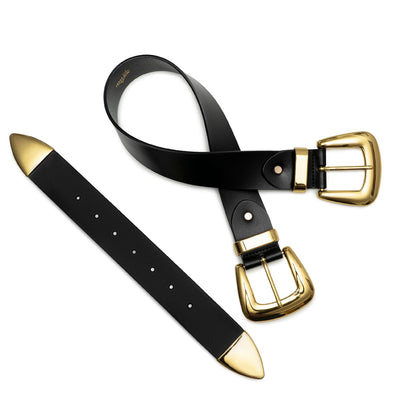 Double Buckle Western Waist Belt for Women