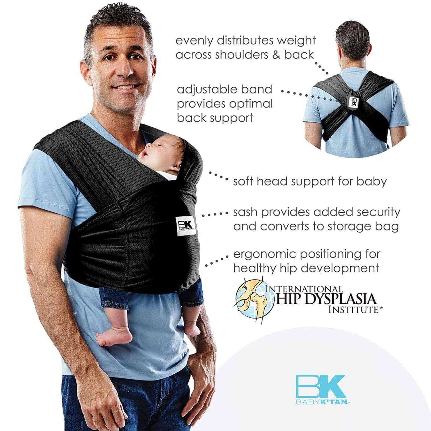 Baby K'tan Breeze Baby Carrier | Charcoal