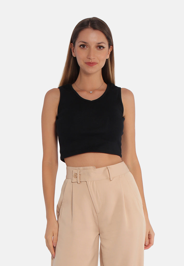 Basic Sleeveless Short Top