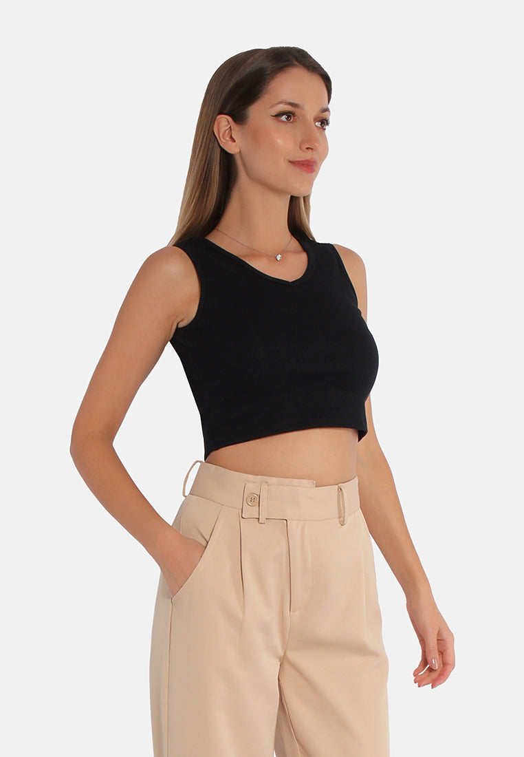 Basic Sleeveless Short Top