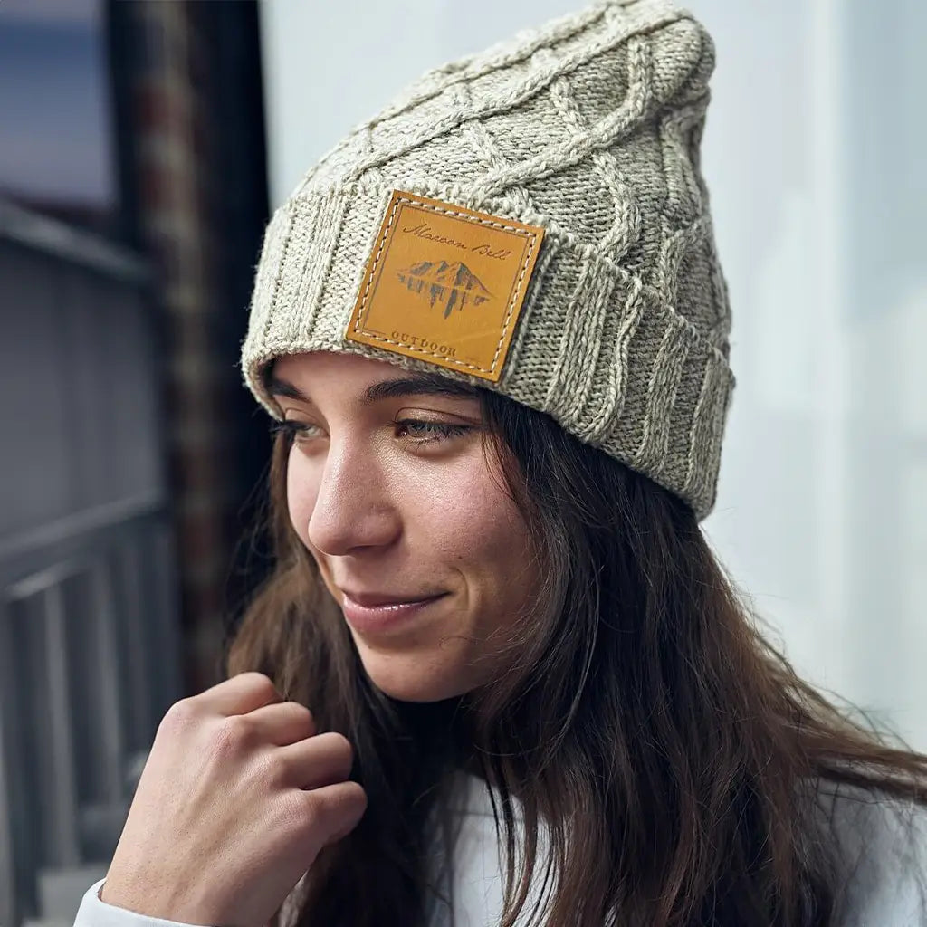 Campfire Beanie | Ribbed Knit Wool | Oatmeal