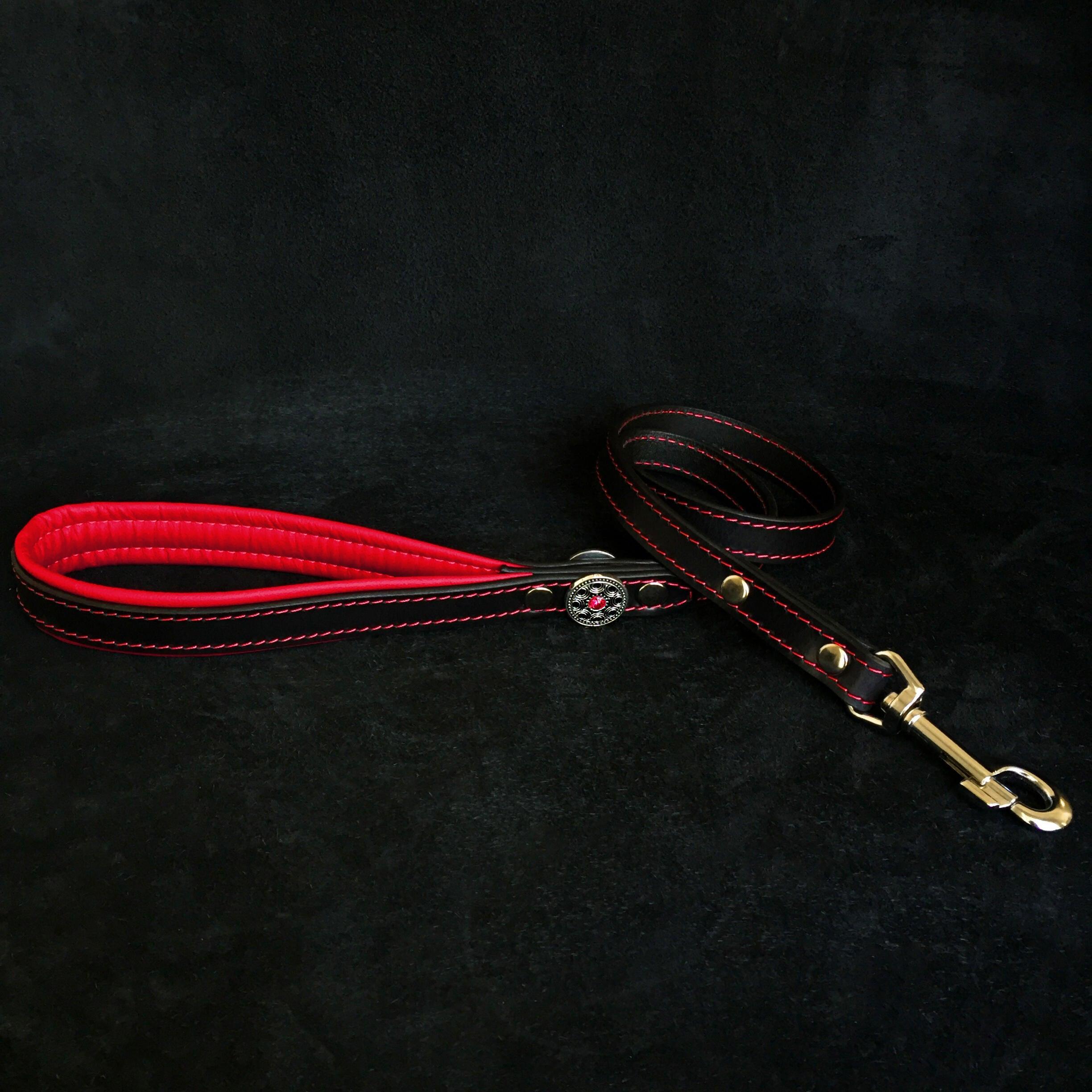"Bijou" Big Dog Harness. Black & Red