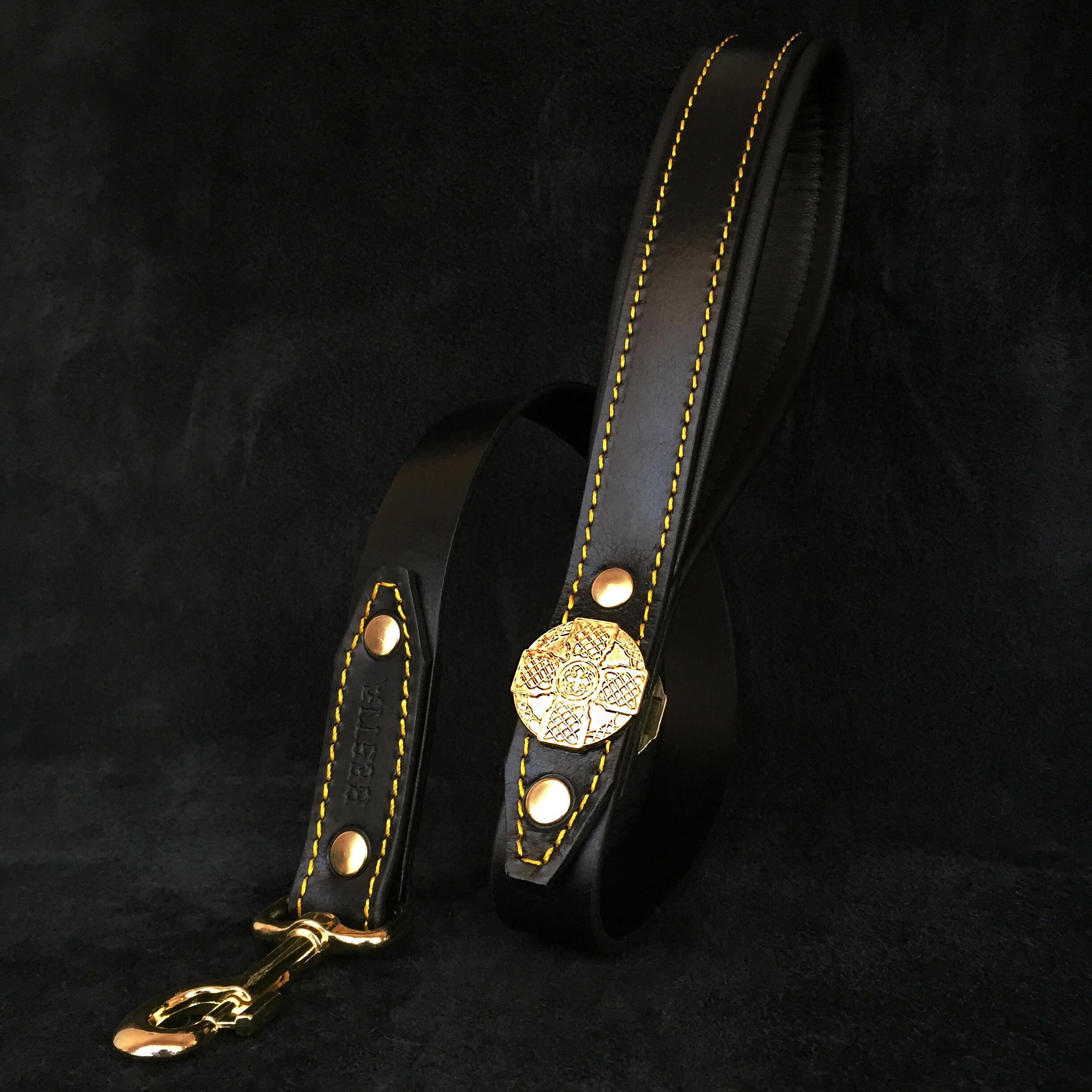 The "Maximus" Dog Harness. Black & Gold