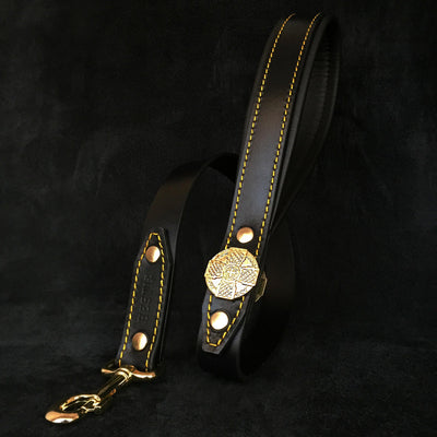 The "Maximus" Dog Harness. Black & Gold