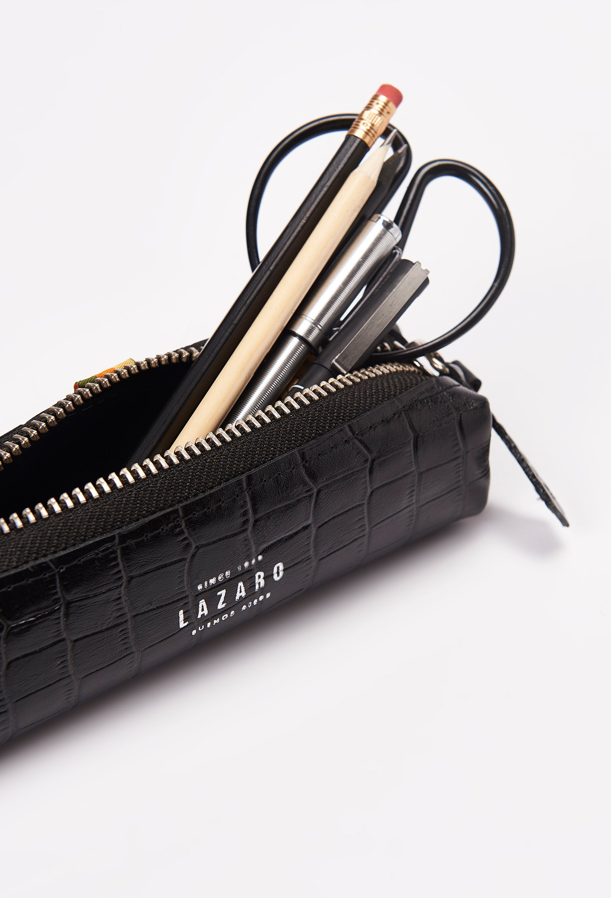 Croco Leather Pencil Case