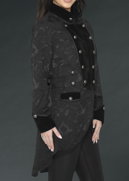 Black Pearl Pirate Brocade Victorian Coat