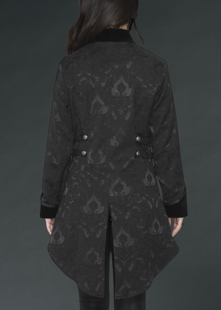 Black Pearl Pirate Brocade Victorian Coat