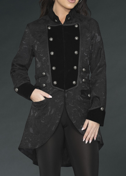 Black Pearl Pirate Brocade Victorian Coat