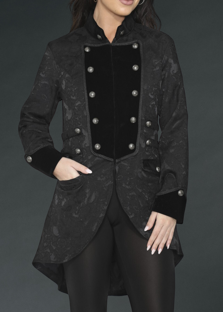 Black Pearl Pirate Brocade Victorian Coat