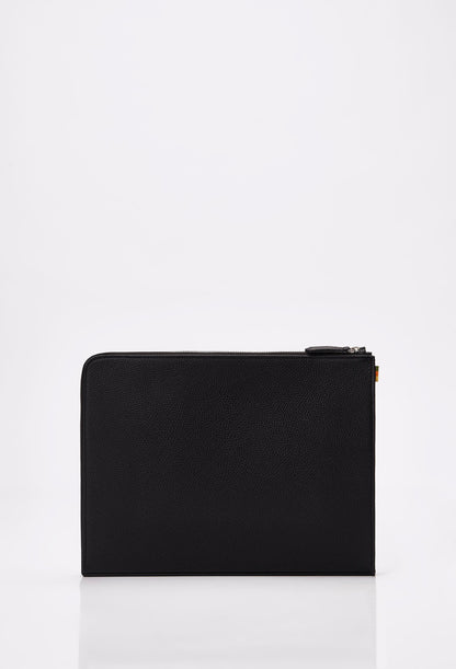 Black Leather Slim Computer Case