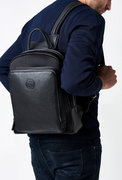 Black Everyday Neoprene & Leather Backpack