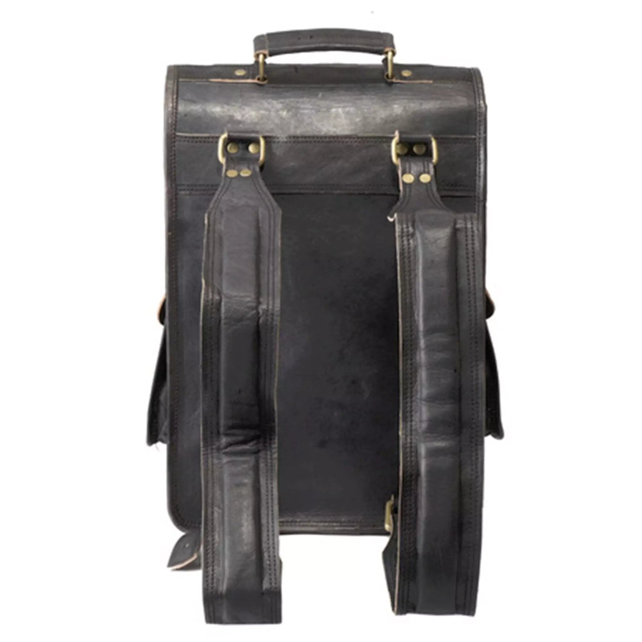 Texas Leather Black Backpack