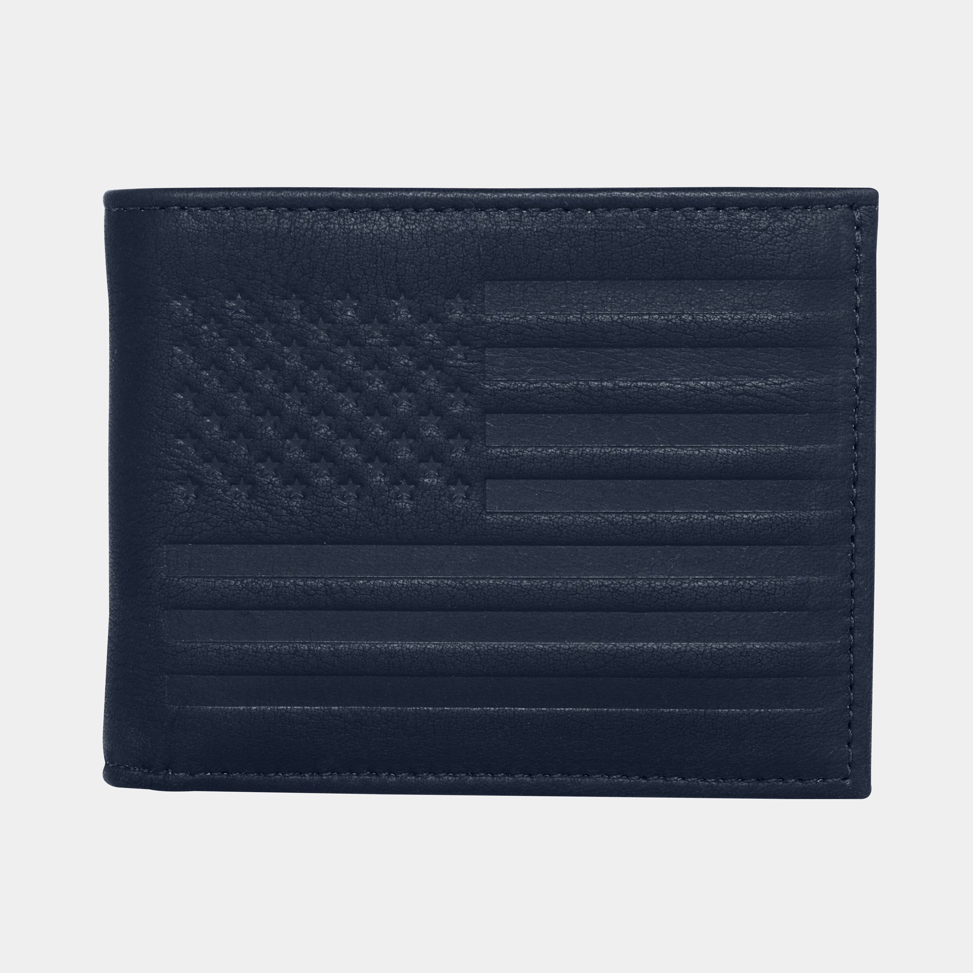 Carry-It-All Bifold Mens Leather Wallet (American Flag optional)