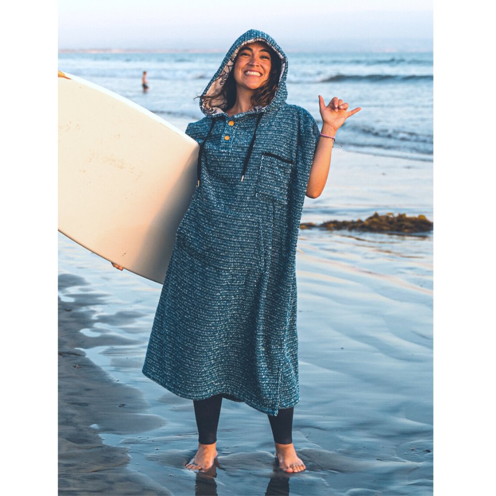 Surf Changing Poncho - Indigo Blue