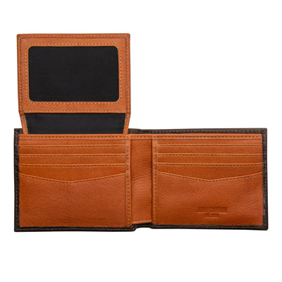 Carry-It-All Bifold Men's Leather Wallet (American Flag optional)
