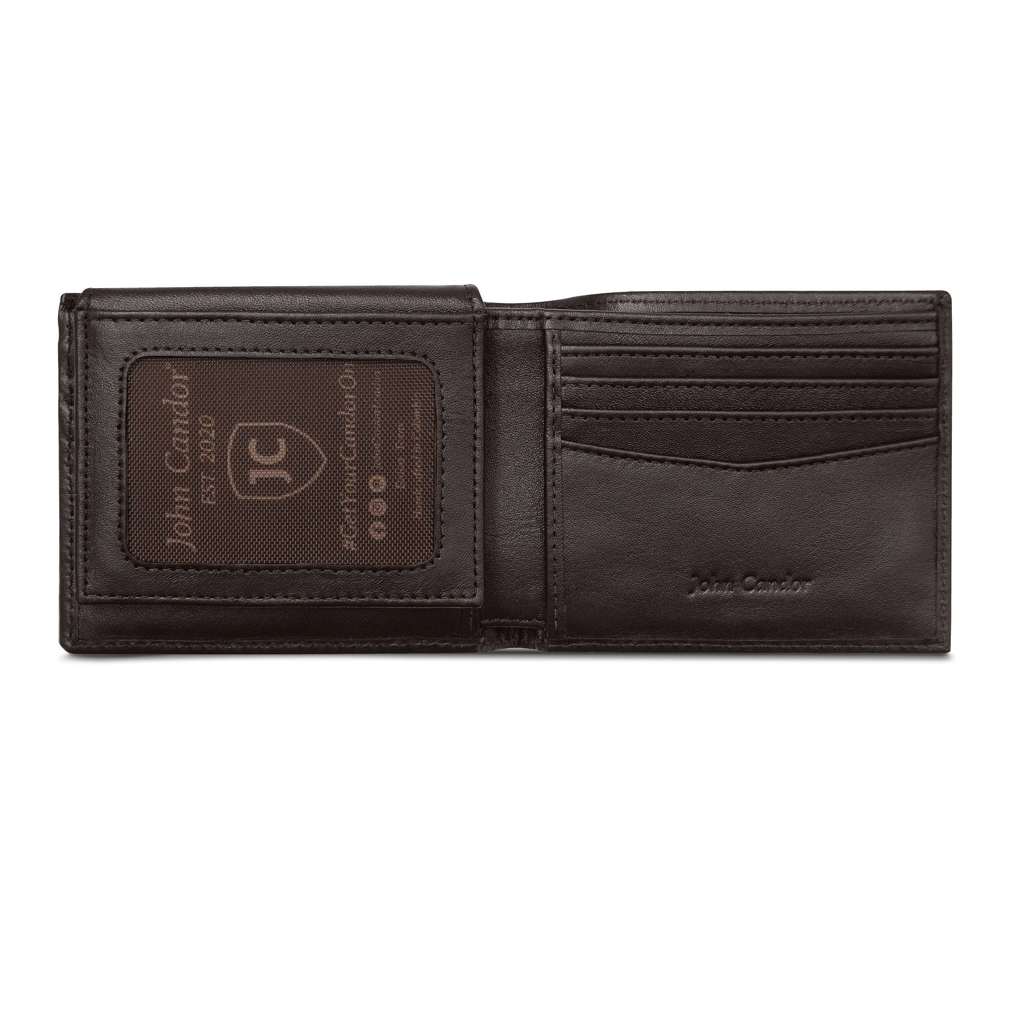 Carry-It-All Bifold Mens Leather Wallet (American Flag optional)