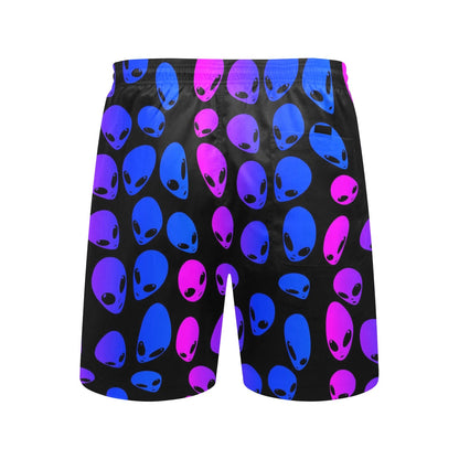 Pink and Blue Alien Ombre Swim Shorts