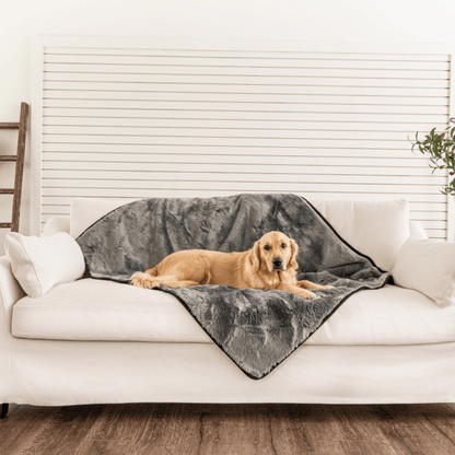 PupProtector™ Short Fur Waterproof Throw Blanket - Charcoal Grey