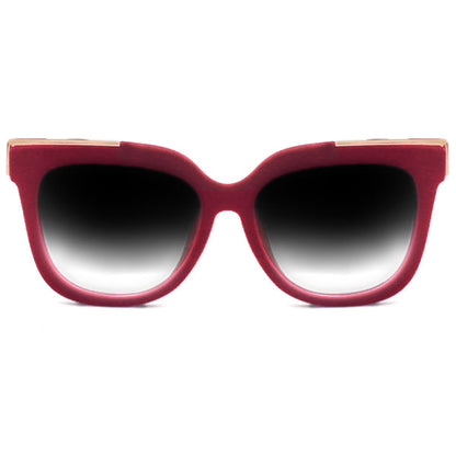 Coco - Red Velvet Frame Black Lens Wayfarer Sunglasses