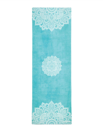 Combo Yoga Mat: 2-in-1 (Mat + Towel) - Mandala Turquoise - Lightweight, Ultra-Soft