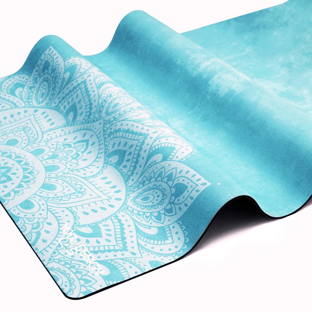 Combo Yoga Mat: 2-in-1 (Mat + Towel) - Mandala Turquoise - Lightweight, Ultra-Soft