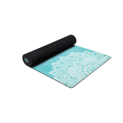 Combo Yoga Mat: 2-in-1 (Mat + Towel) - Mandala Turquoise - Lightweight, Ultra-Soft