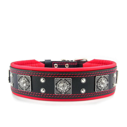 The "Eros" Dog Collar 2.5-inch Wide. Black & Red