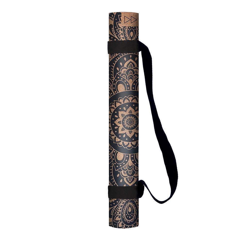 Cork Yoga Mat - Mandala Black - Eco - friendly Yoga Mats & Washable Yoga Mats