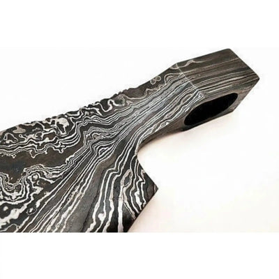 Custom Damascus Steel Axe Head Blank – Hand Forged Bearded Axe Blade for Handle Making