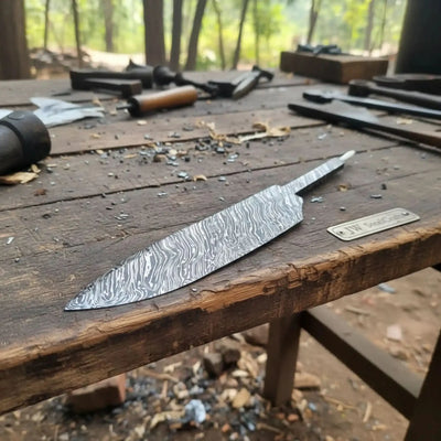 Handmade Fire Pattern Damascus Chef Knife with 12 inches Length