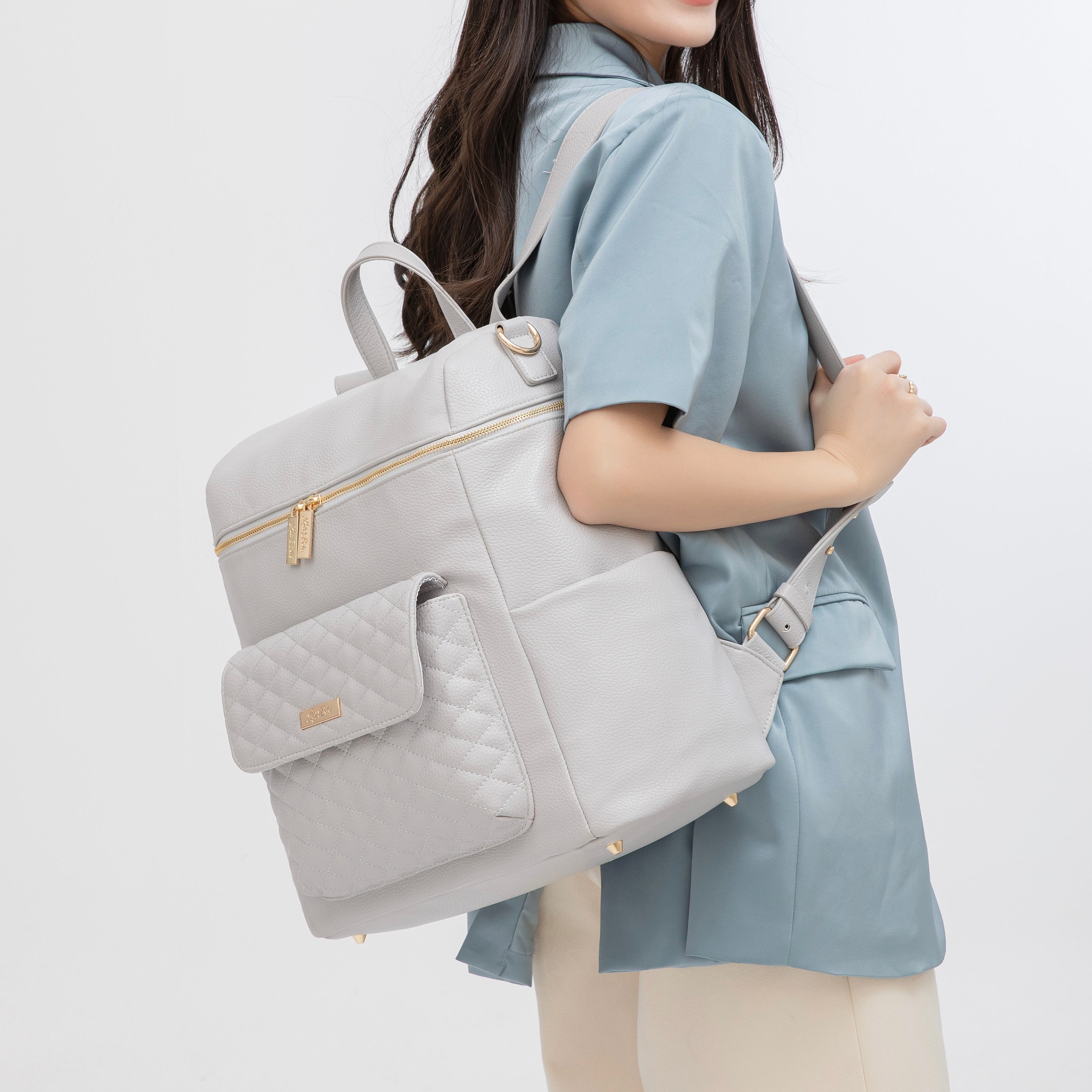 Monaco Diaper Bag | Stone Grey