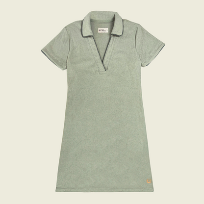 Sage Terry Cloth Polo Dress