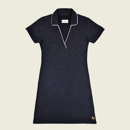 Navy Terry Cloth Polo Dress