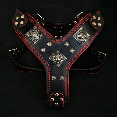 The "Eros" Dog Harness. Black & Red