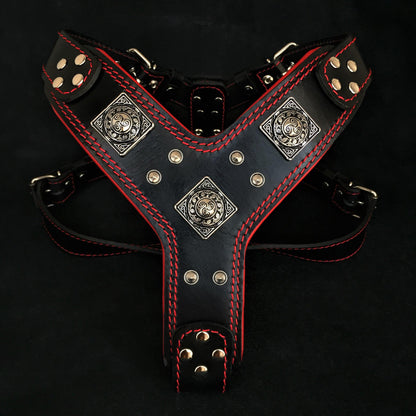 The "Eros" Dog Harness. Black & Red