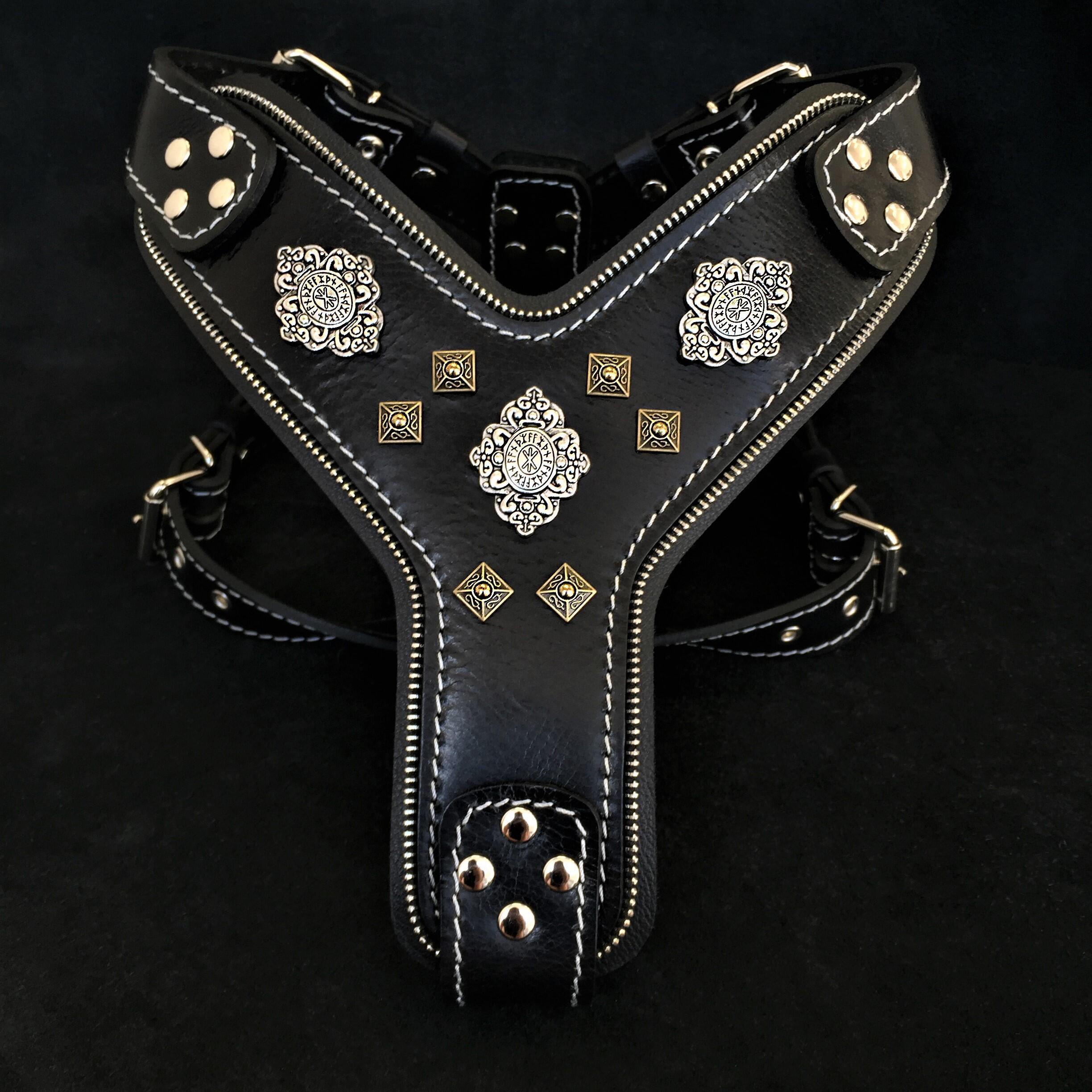 The "Aztec" Dog Harness. Black