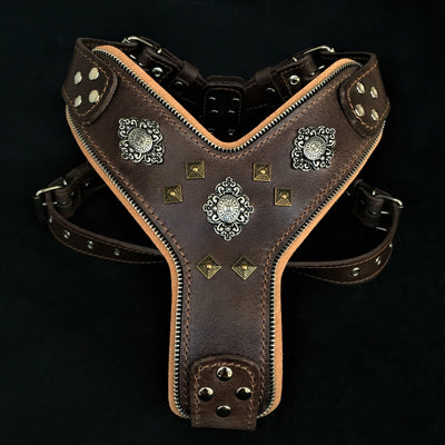 The "Aztec" Big Dog Harness. Brown