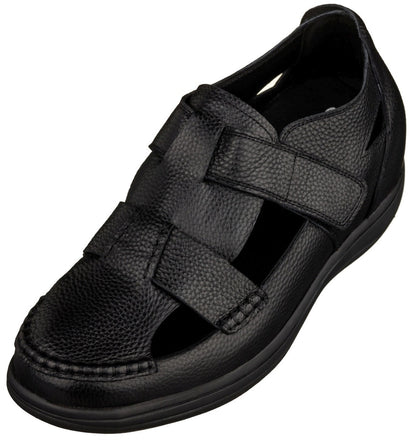 K2661 - 3.2 Inches Taller (Black) - Casual Fisherman Sandals
