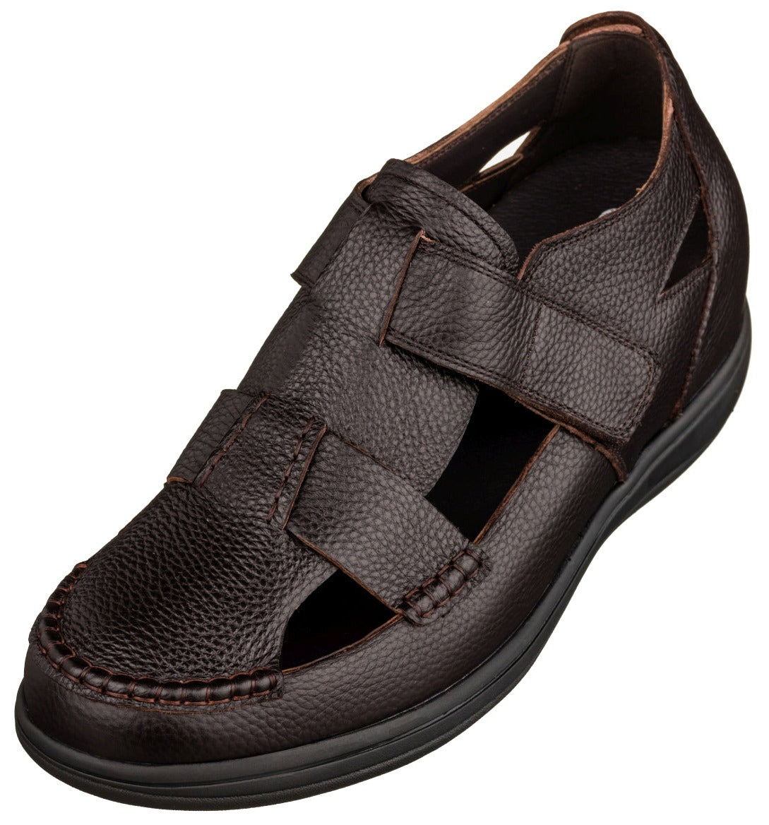 K2662 - 3.2 Inches Taller (Dark Brown) - Casual Fisherman Sandal