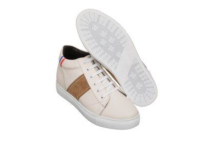 K53101 - 2.8 Inches Taller (Beige White) - Men's Shoes