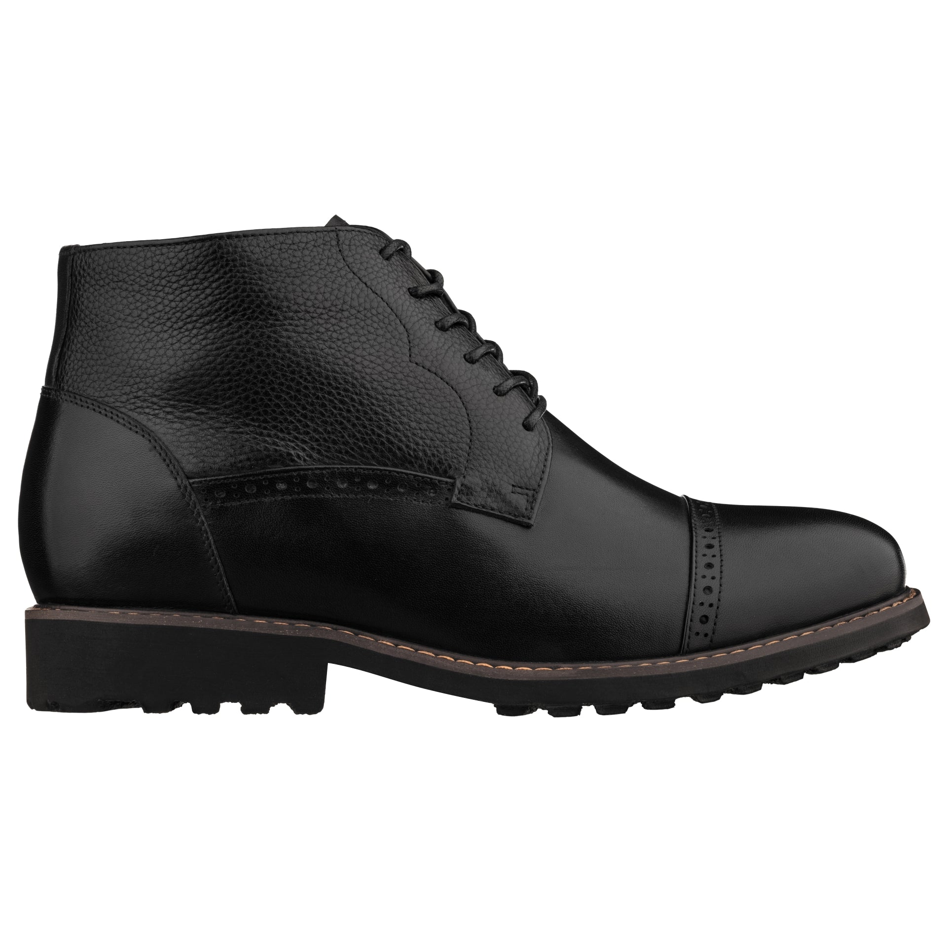 Y41083 - 3.2 Inches Taller (Black) - Lace Up Casual Men's Boots