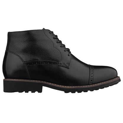 Y41083 - 3.2 Inches Taller (Black) - Lace Up Casual Men's Boots