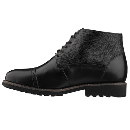 Y41083 - 3.2 Inches Taller (Black) - Lace Up Casual Men's Boots