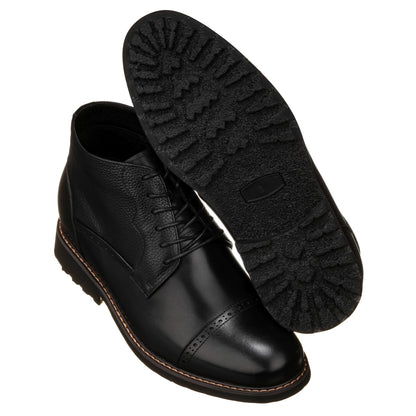 Y41083 - 3.2 Inches Taller (Black) - Lace Up Casual Men's Boots