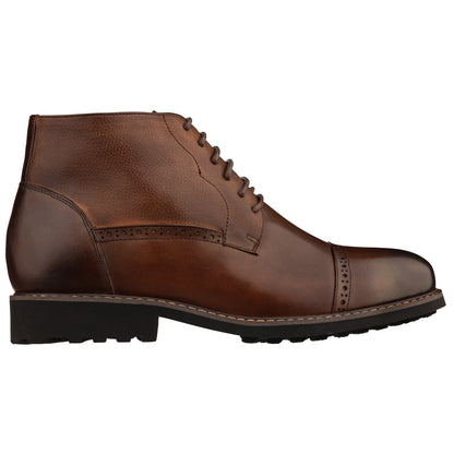 Y41084 - 3.2 Inches Taller (Coffee Brown) - Lace Up Casual Men's Boots