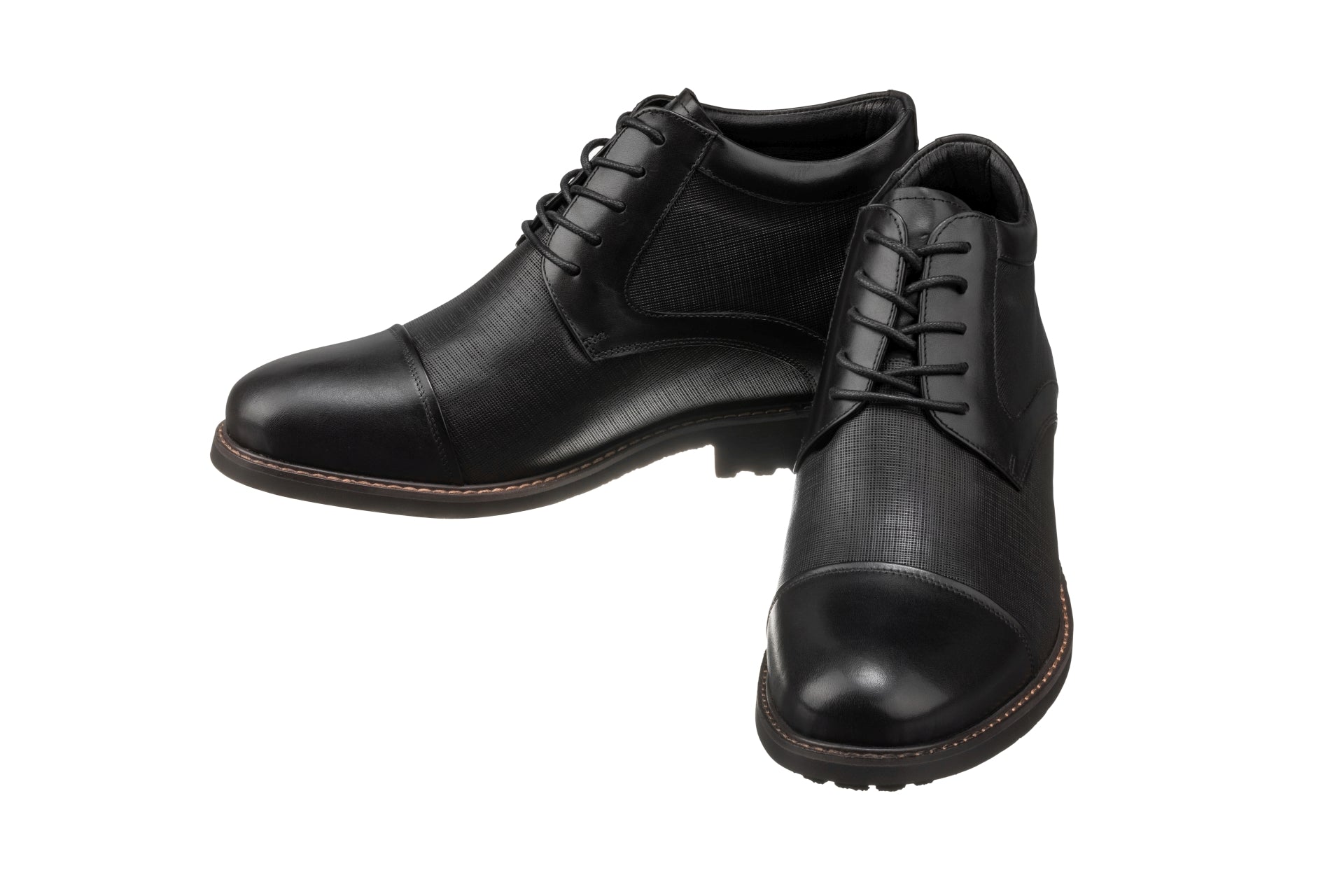 Y41088 - 3.2 Inches Black Leather Men's Boots