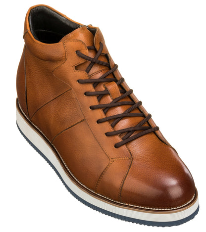 Y6022 - 3 Inches Taller Zipper Men's Boots (Tan)