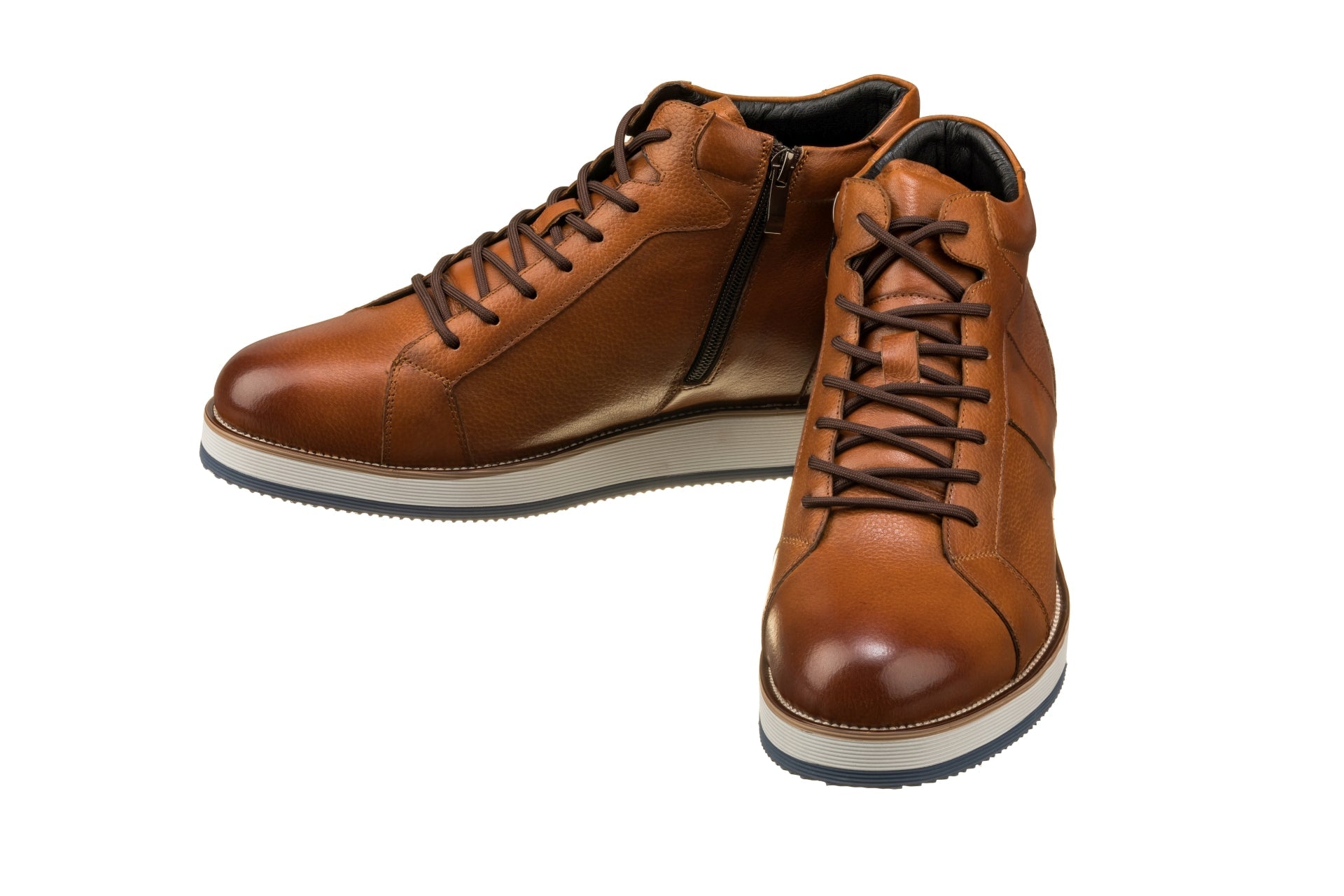 Y6022 - 3 Inches Taller Zipper Men's Boots (Tan)
